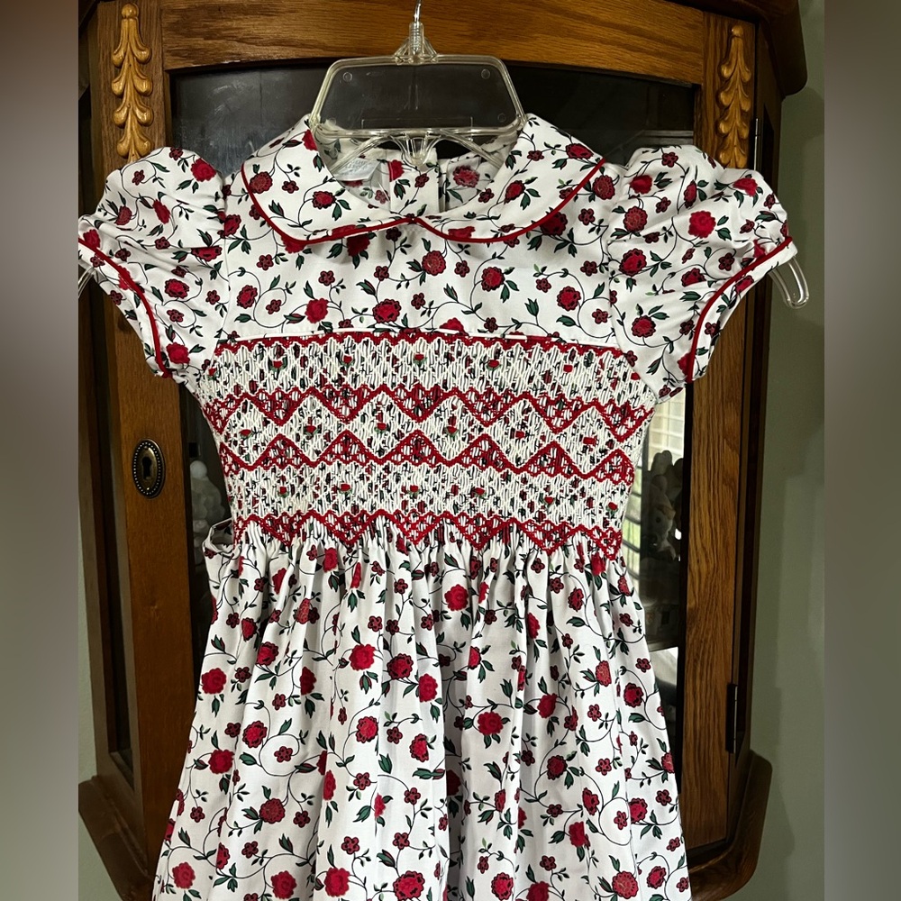 Edgehill Collection Spring Summer Floral Smocked Front Tie Back Dress 4T - Picture 2 of 7